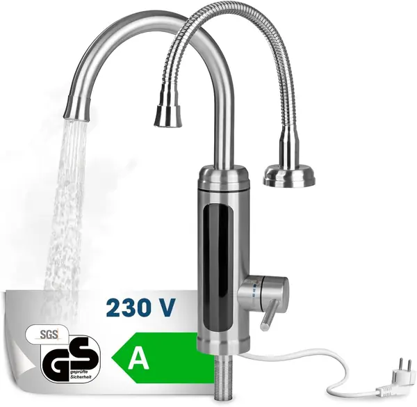 Elektrische Edelstahl Armatur plus integrierter