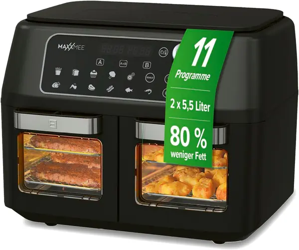 Heißluft-Fritteuse Doppelkammer 11 Liter