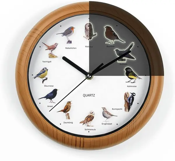 Wanduhr mit Vogelstimmen